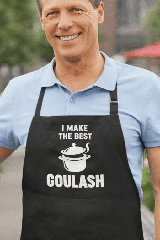 Best goulash chef apron for men and women, kitchen cooking apparel.