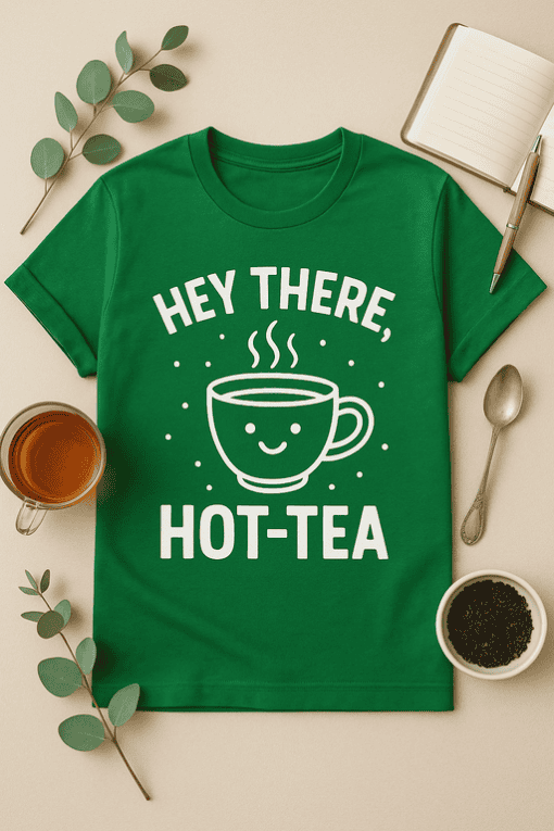 Warm coffee t-shirt with cute hot tea design for casual wear and cozy style. Perfect for tea lovers and coffee fans.