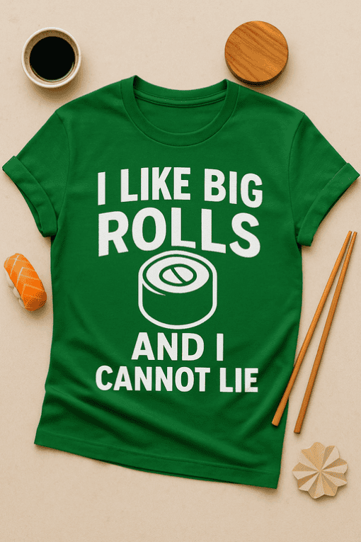 Big Roll T-shirt funny novelty casual wear for men and women.