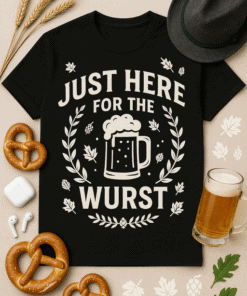 1. Black T-shirt with beer mug and autumn leaf design, perfect for Oktoberfest.