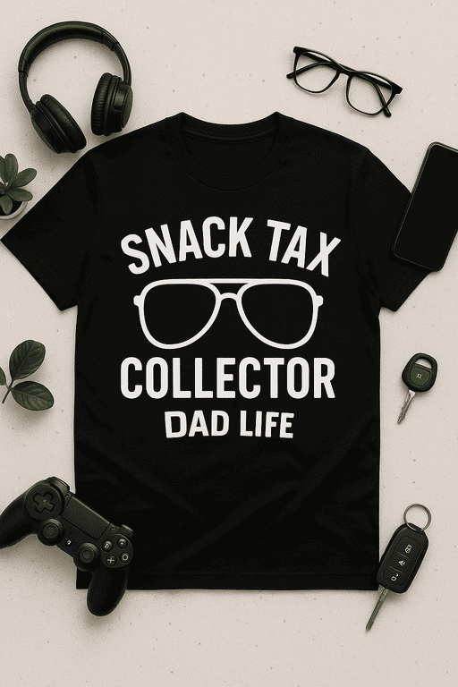 Snack tax collector dad life t-shirt, funny dad humor tee, dad jokes shirt for men youth, dad gift shirt, tshirtplease.com.