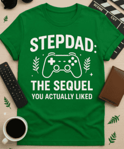 Dad T-shirt with gaming controller graphic, perfect for Father's Day or gaming fans. Trendy, fun, & stylish.