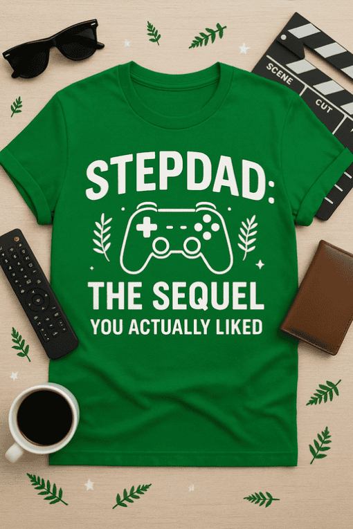 Dad T-shirt with gaming controller graphic, perfect for Father's Day or gaming fans. Trendy, fun, & stylish.