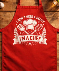 Apron for sarcastic people with the slogan I Don't Need A Recipe I'm A Chef