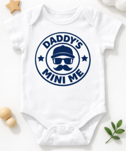 Baby Bodysuit for dads with the slogan Daddy's Mini Me
