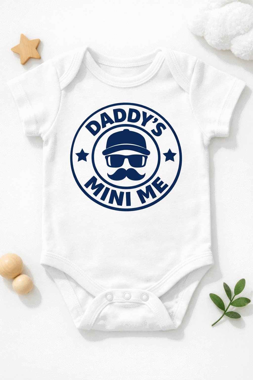 Baby Bodysuit for dads with the slogan Daddy's Mini Me