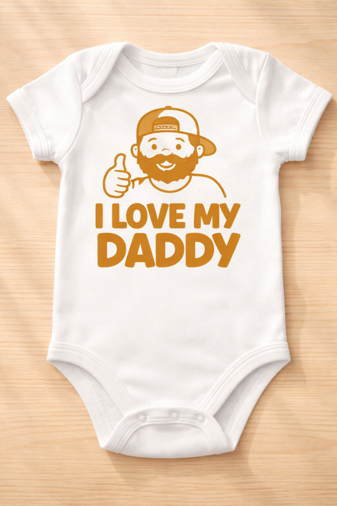 Baby Bodysuit for dads with the slogan I Love My Daddy