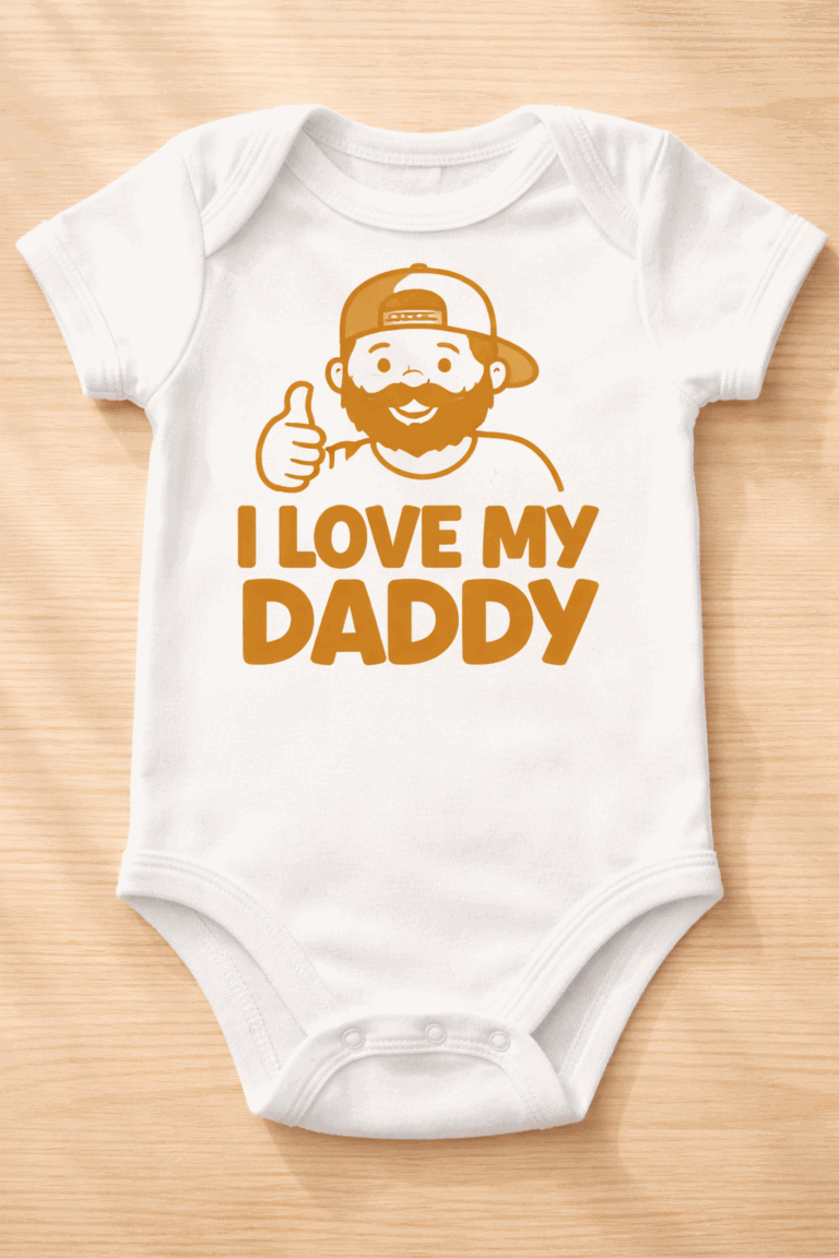 Baby Bodysuit for dads with the slogan I Love My Daddy