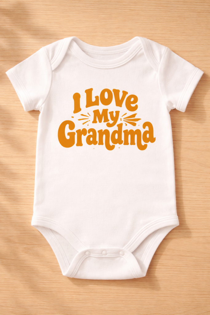 Baby Bodysuit for grandmas with the slogan I Love My Grandma