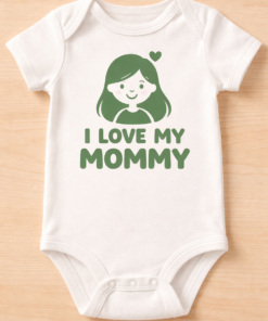 Baby Bodysuit for moms with the slogan I Love My Mommy