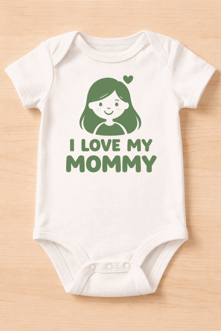 Baby Bodysuit for moms with the slogan I Love My Mommy