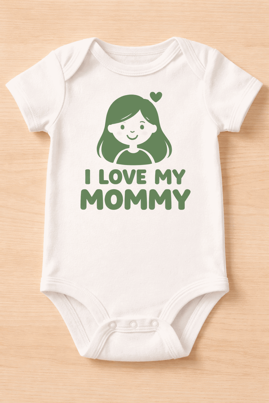 Baby Bodysuit for moms with the slogan I Love My Mommy