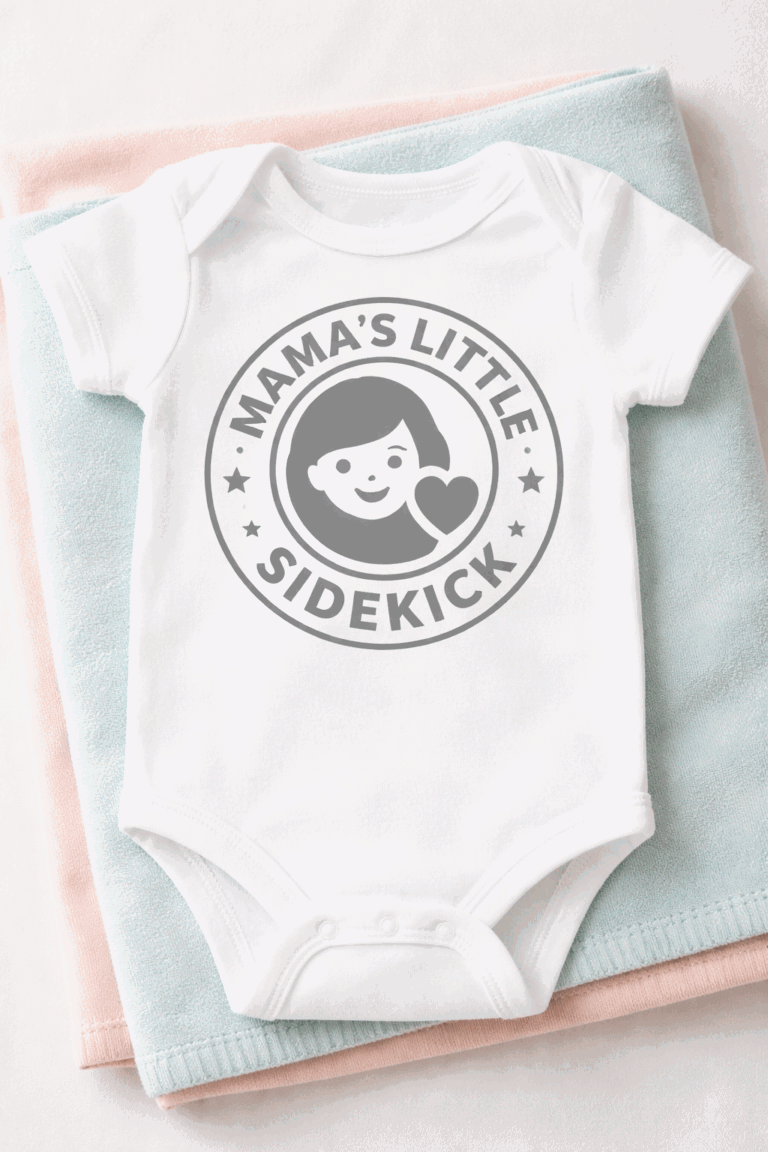 Baby Bodysuit for moms with the slogan Mama's Little Sidekick
