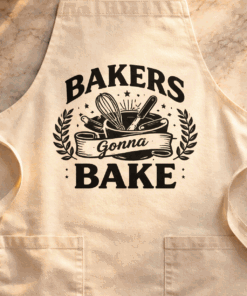 Funny apron with the slogan Bakers Gonna Bake