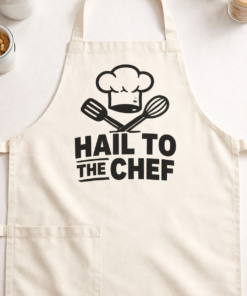 Funny apron with the slogan Hail To The Chef