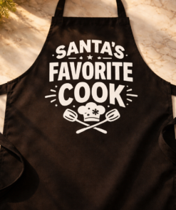 Funny apron with the slogan Santa's Favorite Cook