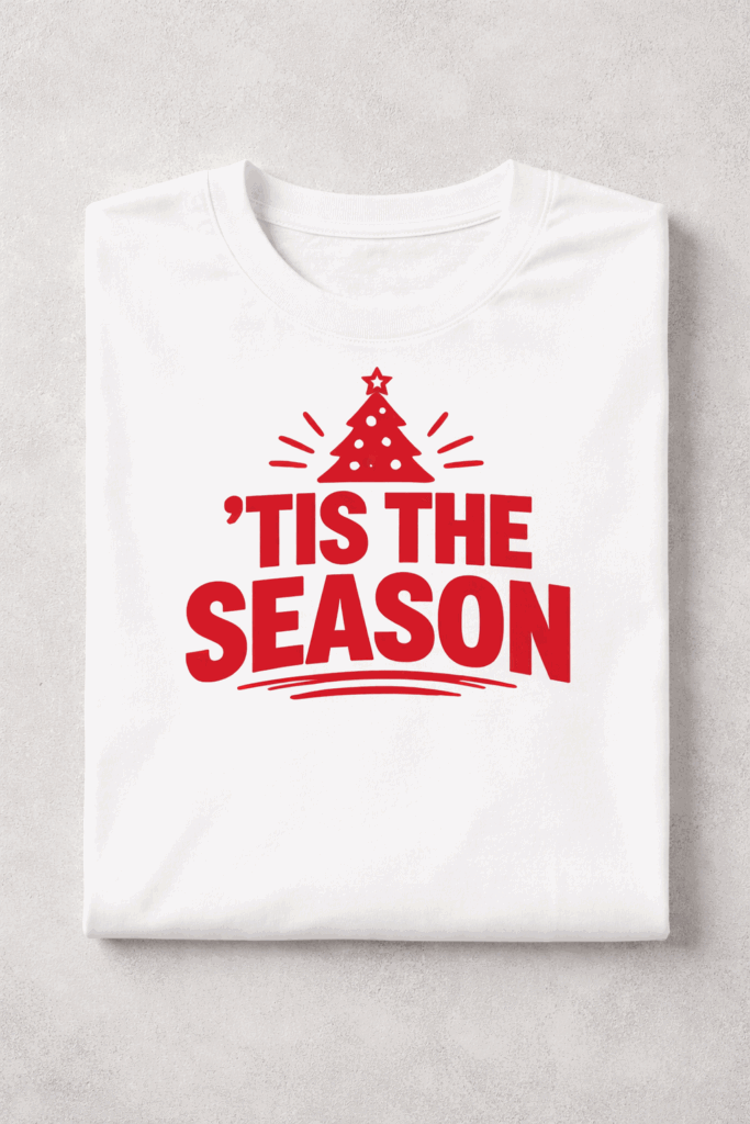 Funny Christmas t-shirt with the slogan Tis The Season