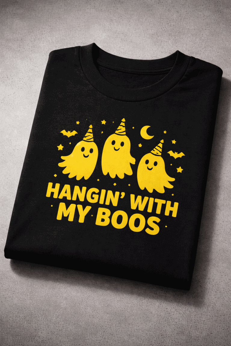 Funny Halloween t-shirt with the slogan Hangin' With My Boos