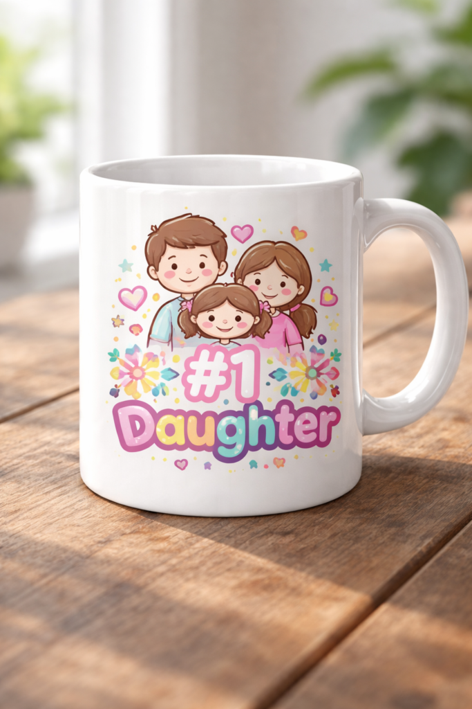 Funny mug with the slogan #1 Daughter