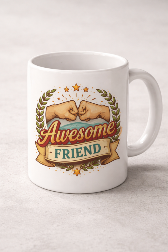 Funny mug with the slogan Awesome Friend