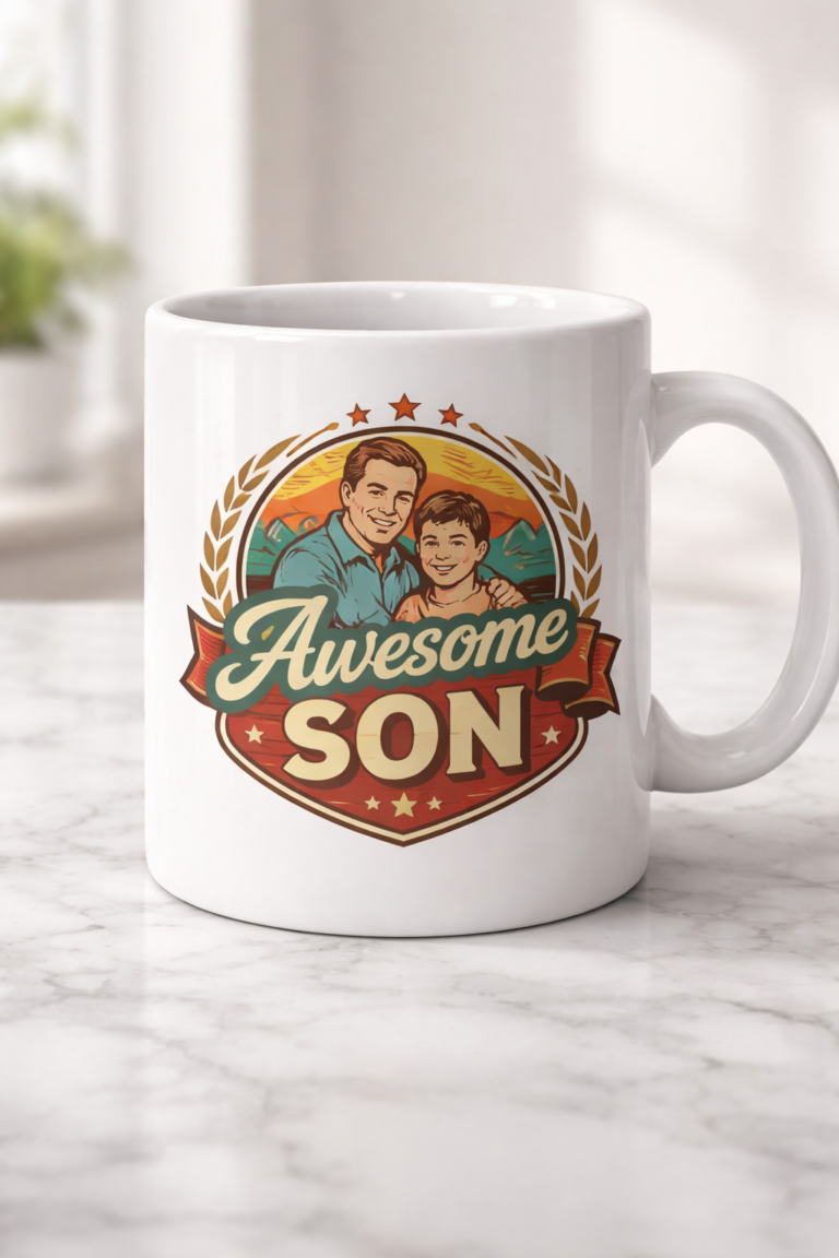 Funny mug with the slogan Awesome Son