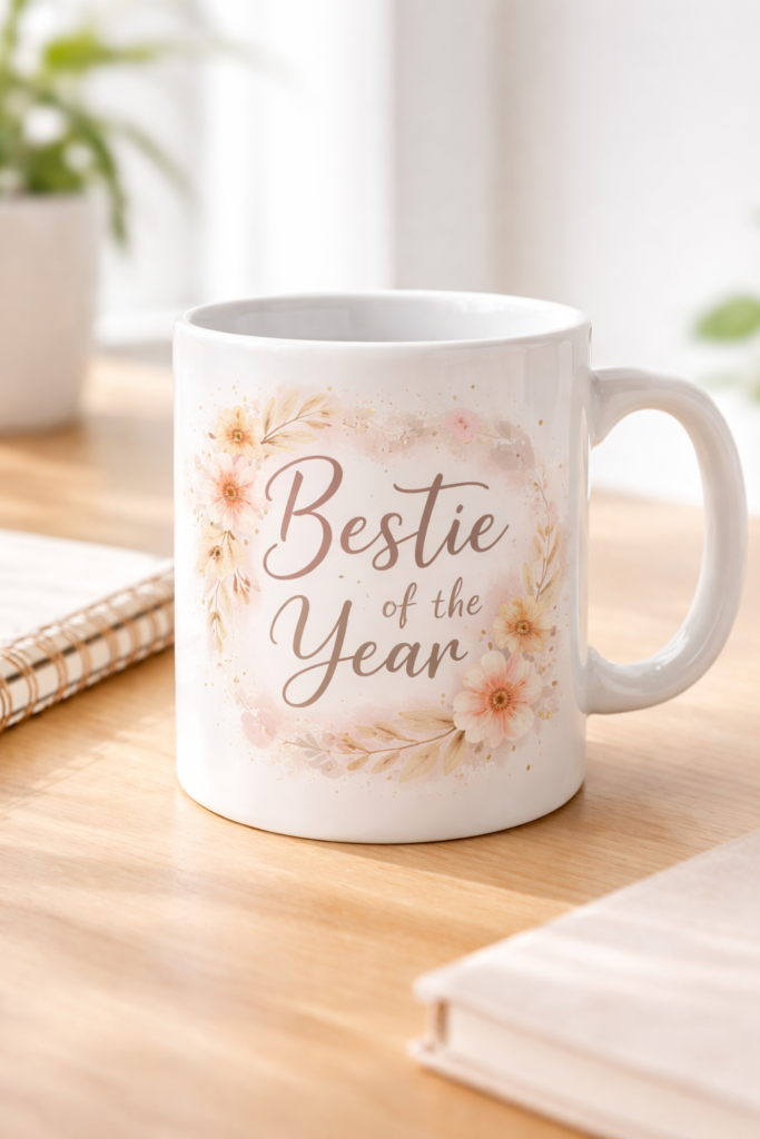 Funny mug with the slogan Bestie of the Year