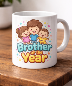 Funny mug with the slogan Brother of the Year