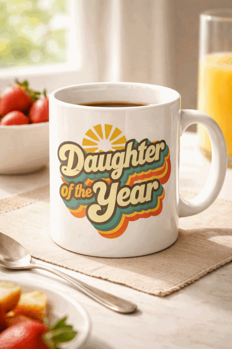 Funny mug with the slogan Daughter of the Year