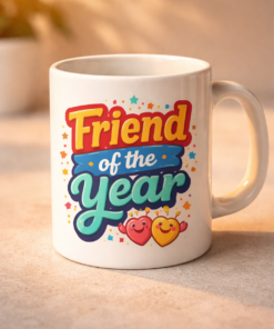 Funny mug with the slogan Friend of the Year
