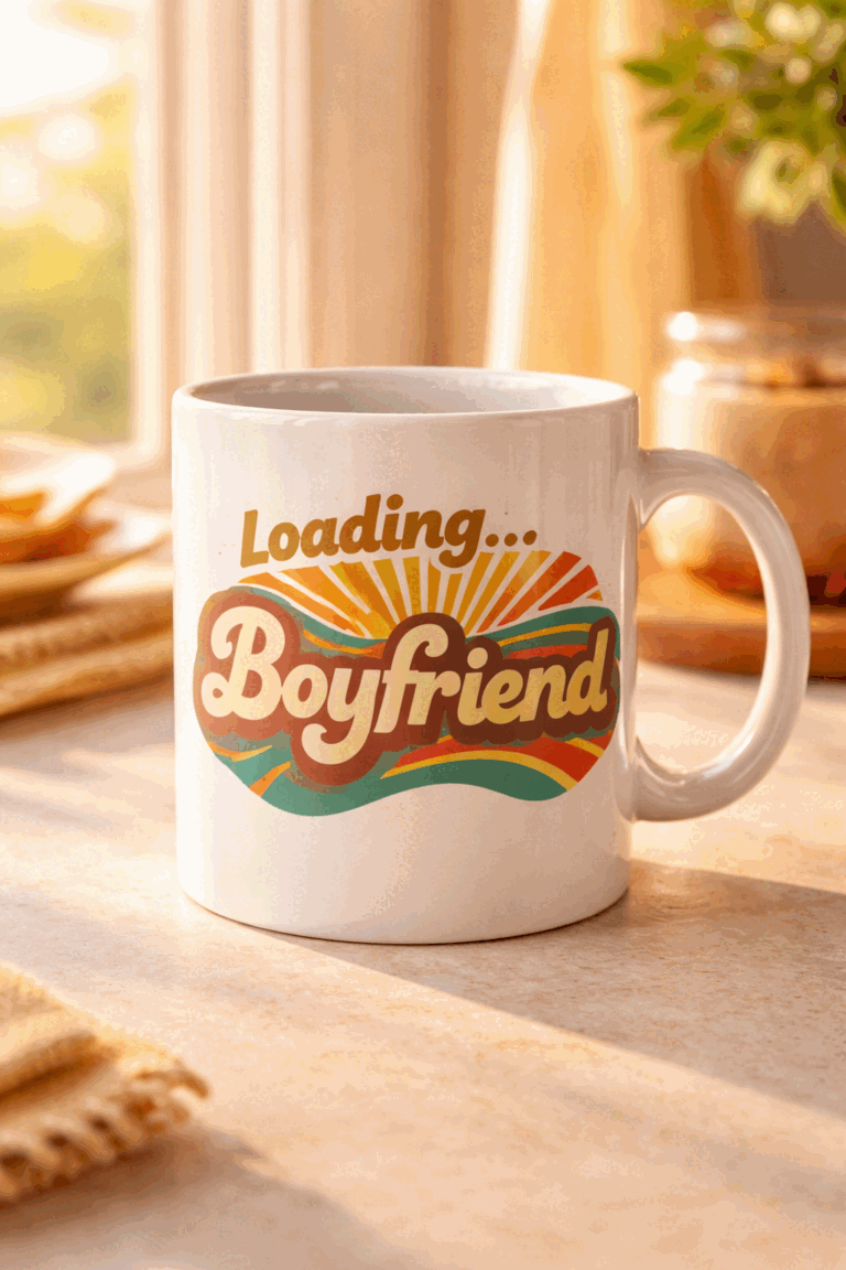 Funny mug with the slogan Loading... Boyfriend