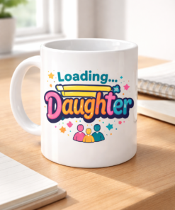 Funny mug with the slogan Loading... Daughter