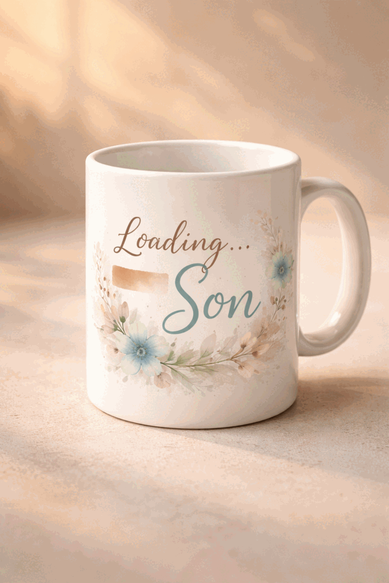 Funny mug with the slogan Loading... Son