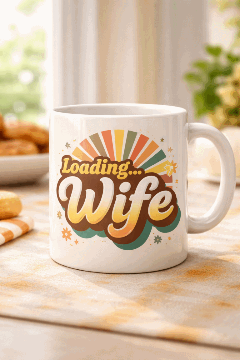 Funny mug with the slogan Loading... Wife