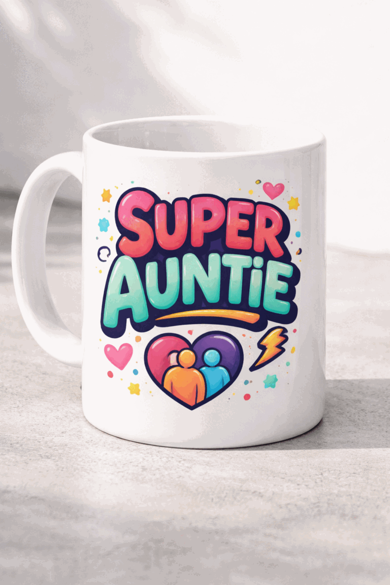 Funny mug with the slogan Super Auntie