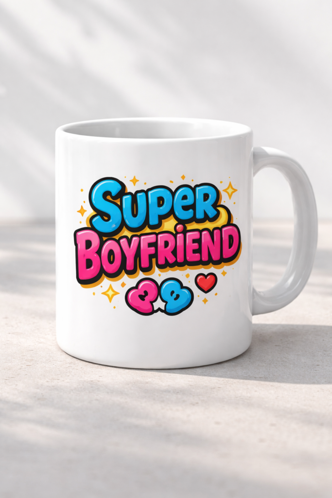 Funny mug with the slogan Super Boyfriend
