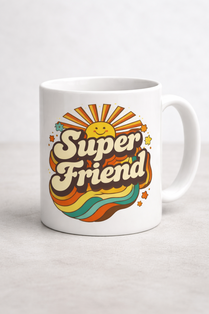 Funny mug with the slogan Super Friend