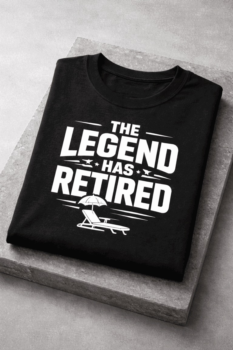 Funny retirement t-shirt with the slogan The Legend Has Retired