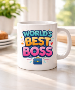 Mug for bosses with the slogan World's Best Boss