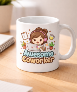 Mug for coworkers with the slogan Awesome Coworker