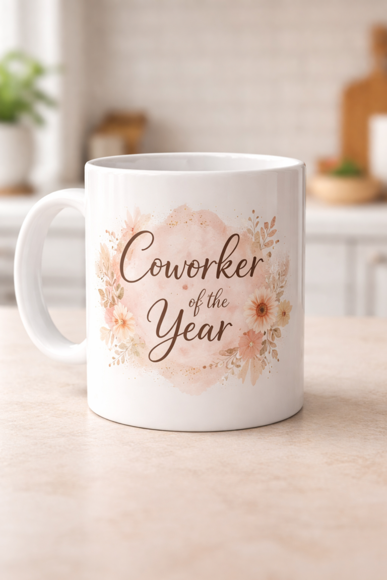 Mug for coworkers with the slogan Coworker of the Year