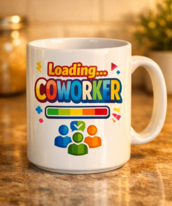 Mug for coworkers with the slogan Loading... Coworker