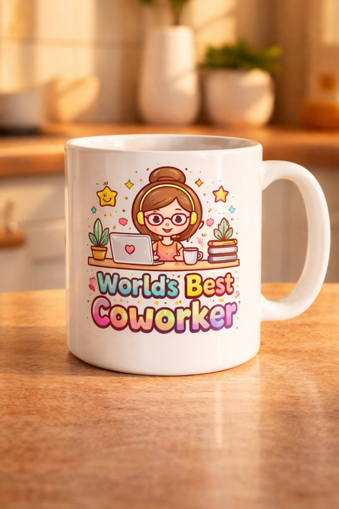 Mug for coworkers with the slogan World's Best Coworker