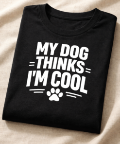 My Dog Thinks I'm Cool Funny T-Shirt