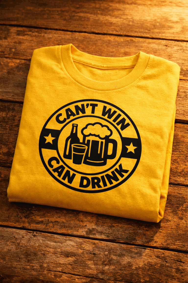 T-shirt for beer lovers with the slogan Can't Win Can Drink