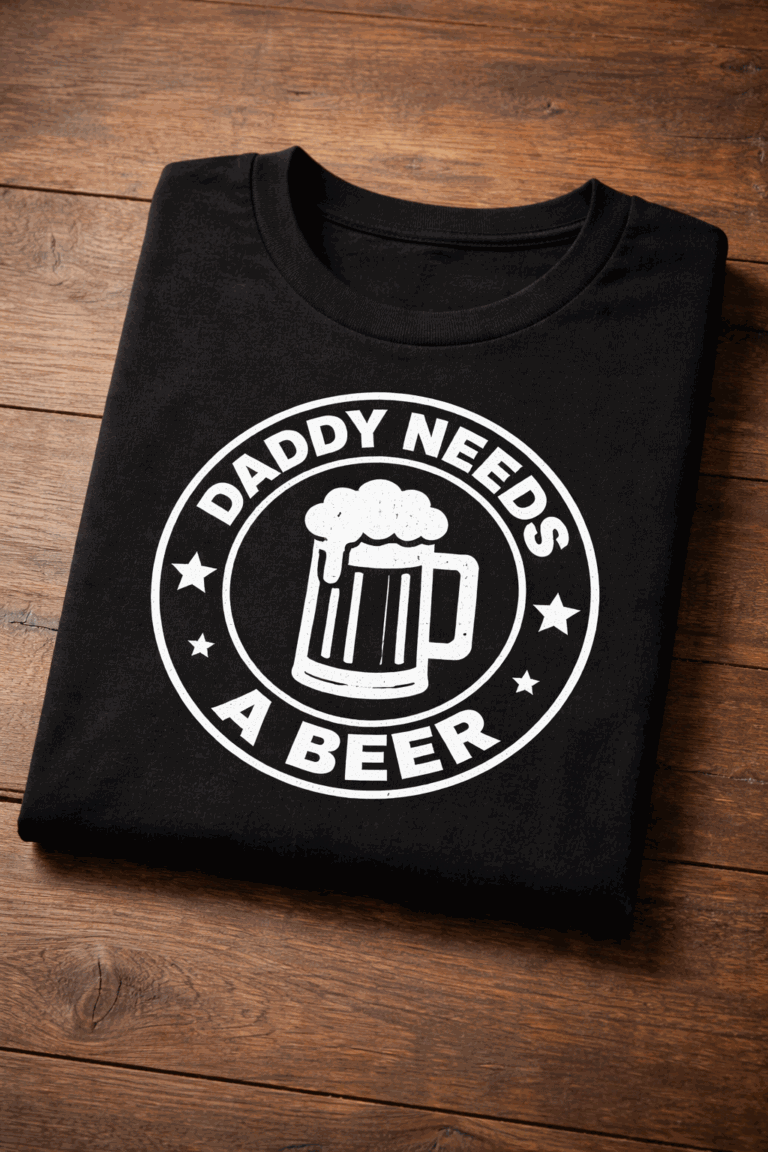T-shirt for beer lovers with the slogan Daddy Needs A Beer
