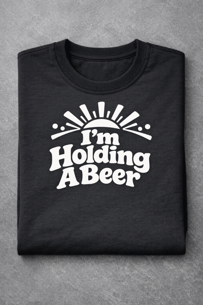 T-shirt for beer lovers with the slogan I'm Holding A Beer