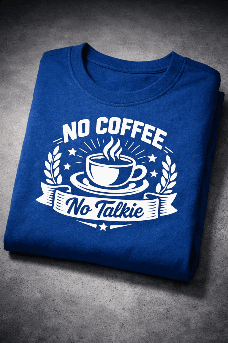 T-shirt for coffee lovers with the slogan No Coffee No Talkie