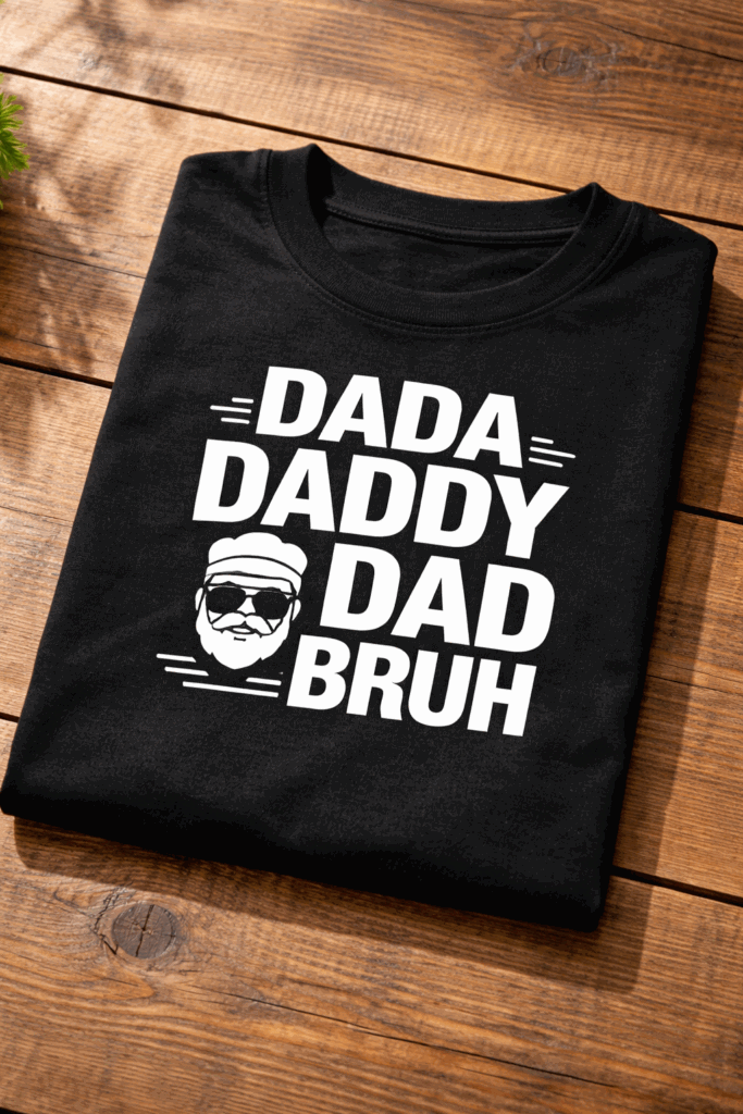 T-shirt for dads with the slogan Dada Daddy Dad Bruh
