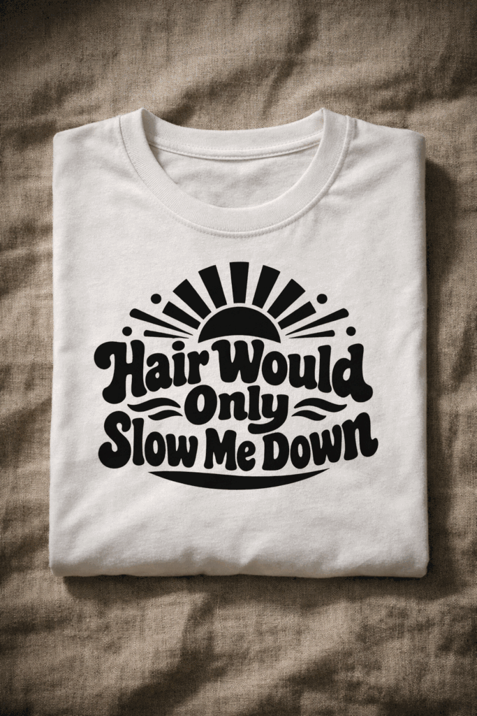 T-shirt for dads with the slogan Hair Would Only Slow Me Down
