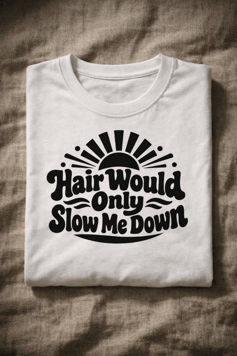 T-shirt for dads with the slogan Hair Would Only Slow Me Down